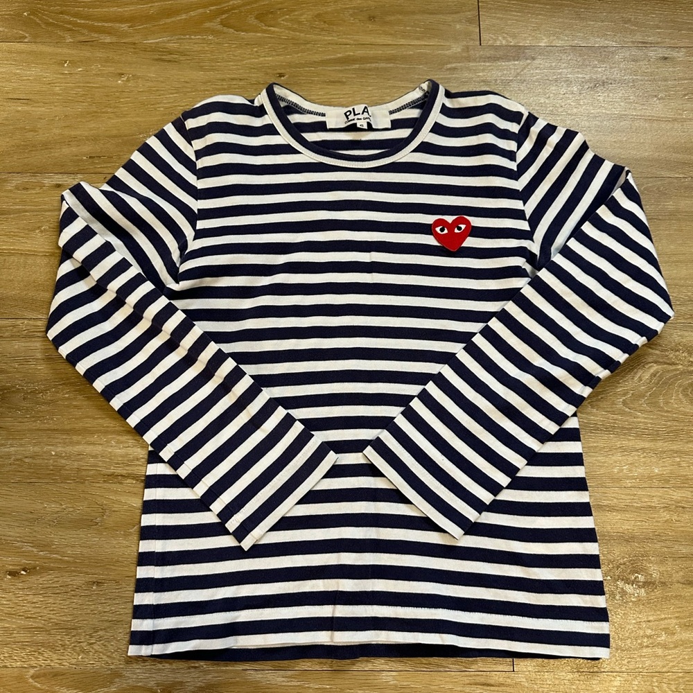 Comme des Garcons PLAY Women’s Long Sleeve Striped Shirt Size Small